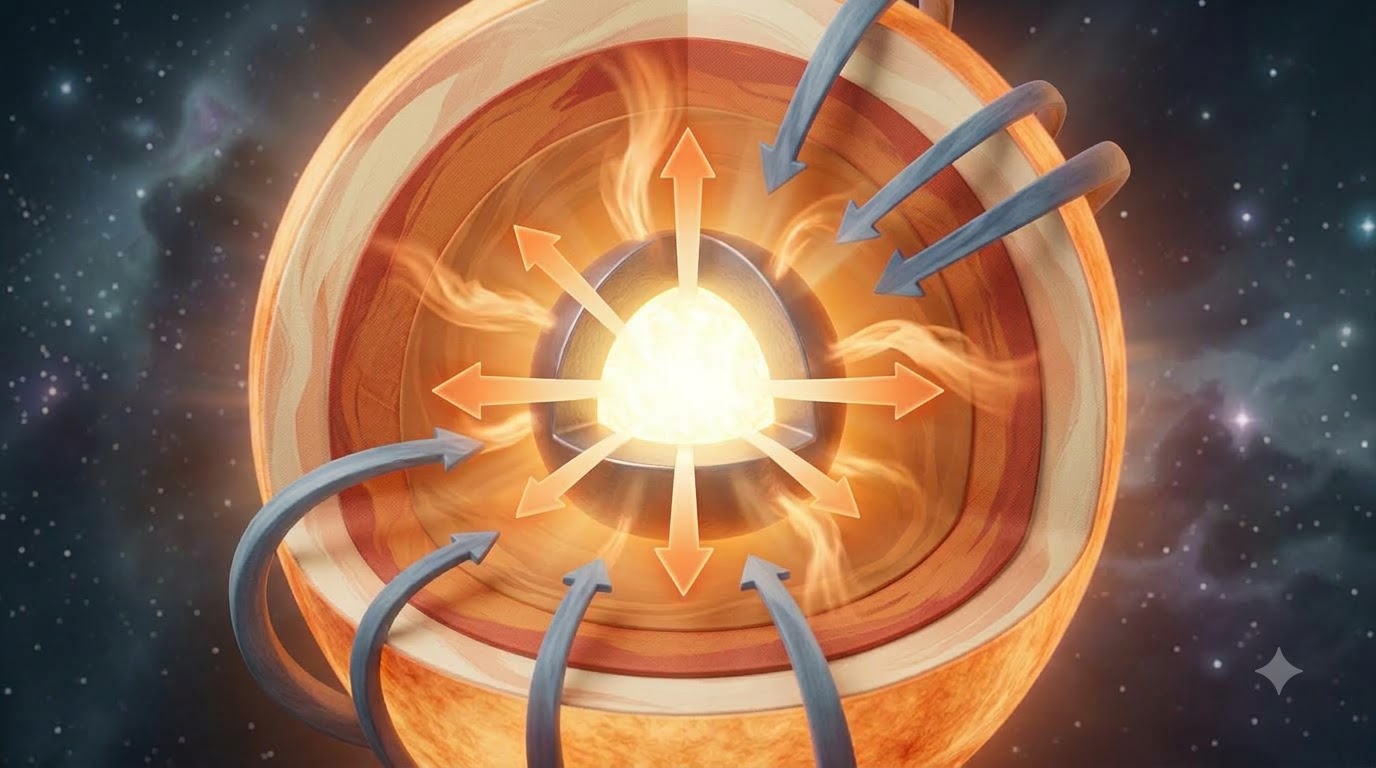 Nuclear fusion inside a star